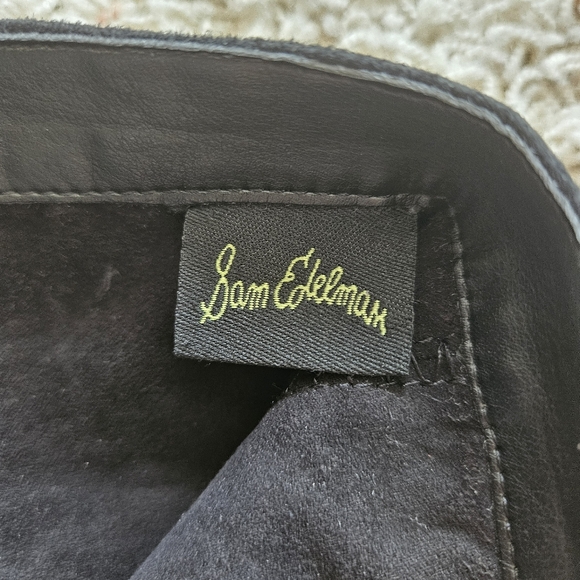 Sam Edelman Kayla Tall Over the Knee Lace Black Suede Heel Boots - Picture 3 of 7